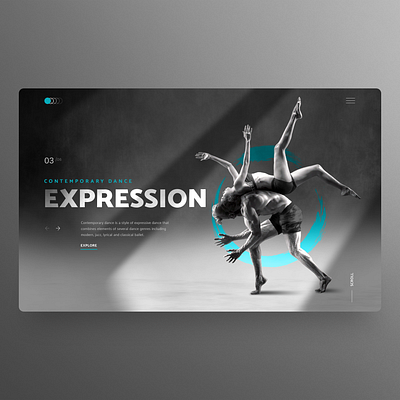 Dance Expression UI clean ui concept contemporary dailyui dance dance art dancing hero image homepage landingpage ui uidesign ux webdesign website design