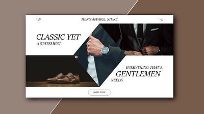 Men's Apparel landing page design logo ui ui design user experience ux web web design webdesign
