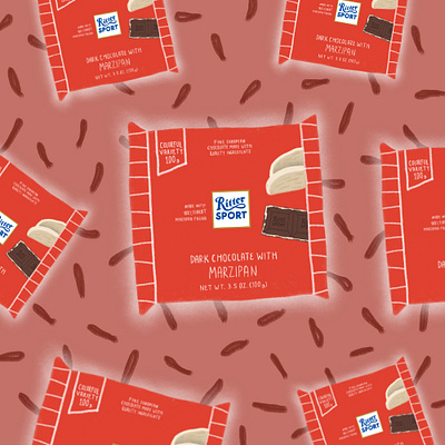 Marzipan chocolate chocolate packaging design patterns illustration rittersport