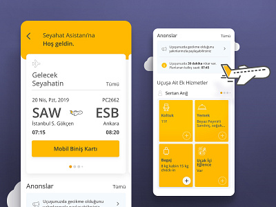 Flight Assistant airlines assistant concept flight flight booking pegasus purple yellow