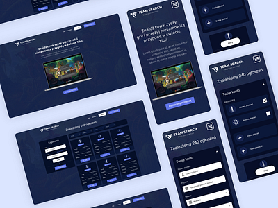 Team Search app design ui ux web website