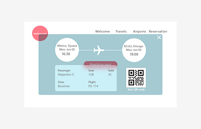 Daily UI: Boarding pass #024 @boarding @challenge @daily ui @pass design ui ux web