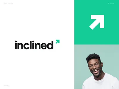 Inclined Branding agency arrow brand brand design brand identity branding exponential green logo logo design logodesign logos logotype simple typography vector