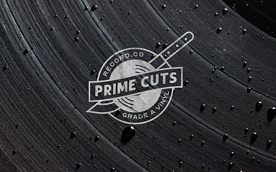 Prime Cuts Record Co. Logo analog audio brand brand design branding deli design knife logo meat record records vinyl