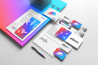 Eleon Paints Branding No. 1 brand development brand identity branding chameleon clean company concept corporate design gradient graphic design illustrator minimalism paint simplicity simplistic start up start up startup vector