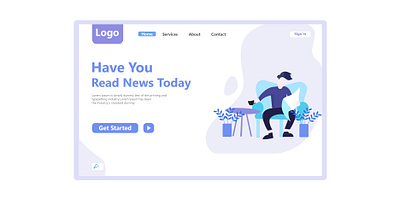 Local News Landingpage app design flat illustration illustrator minimal ui ux web website