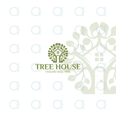 Tree House Logo architect builder design exterior foundation furnish furnishing furniture home house interior logo natural nature real estate realtor realty tree treehouse vector