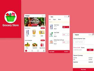 Grocery Store Application Desgin app design mobile app design mobile design