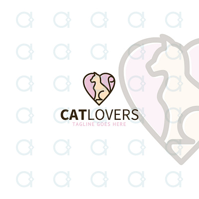 Cat Lovers Logo care cat design designer graphic kitten kitty logo love lovely lover lovers pet pets vector vet veterinary vets