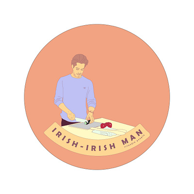 man cooking branding character cook cookig design illustration kitchen man mancooking monoline vector