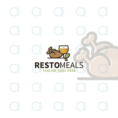 Resto Logo bar bistro cafe cocktail culinary design designer dinner eat food graphic logo lunch meal meat restaurant resto wine