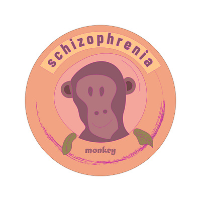 monkey schizophrenia branding design illustration illustrator monky monogram monoline vector