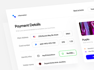 Recap :: Payment Page app branding cart checkout clean dashboard design light market minimal order payement shop ui ux web design