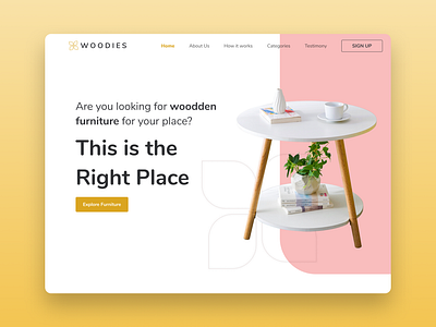 Woodies - Furniture Online Shop Landing Page daily ui design landing page ui web website