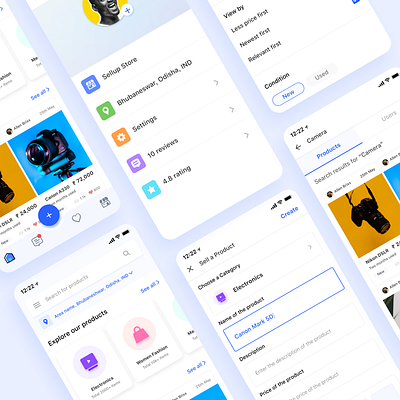 Buy and sell online market place app UI android app design app buy and sell design flat illustrator interaction design ios app design mobile ui prototype type typography ui user experience userinterface ux vector