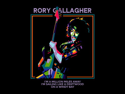 Rory Gallagher artwork band blues colorful folk illustration irish music popart retro rock rory gallagher vector wpap