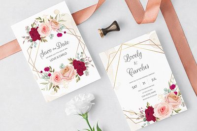 Elegant Wedding Invitation Floral Graphic beautiful border card decoration decorative design elegant floral flower frame greeting illustration invitation invite romantic spring vector vintage watercolor wedding