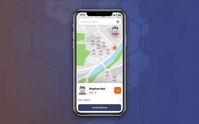 Virus-patient tracking app app appdesign apple application application ui button covid19 design healthapp healthcare tracker tracking ux virus