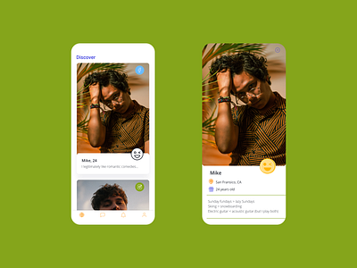 Discover for future datings app branding dating app datingapp design flat minimal profile ui ux web