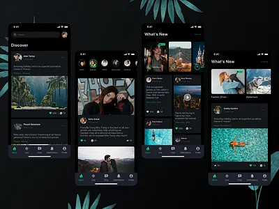Dark Mode Social platform UI Kit - Part 1 dark mode darkmode instagram social social app ui ui kit