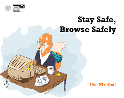 Stay Safe, Browse Safely! hand drawn illustration mozillaindia