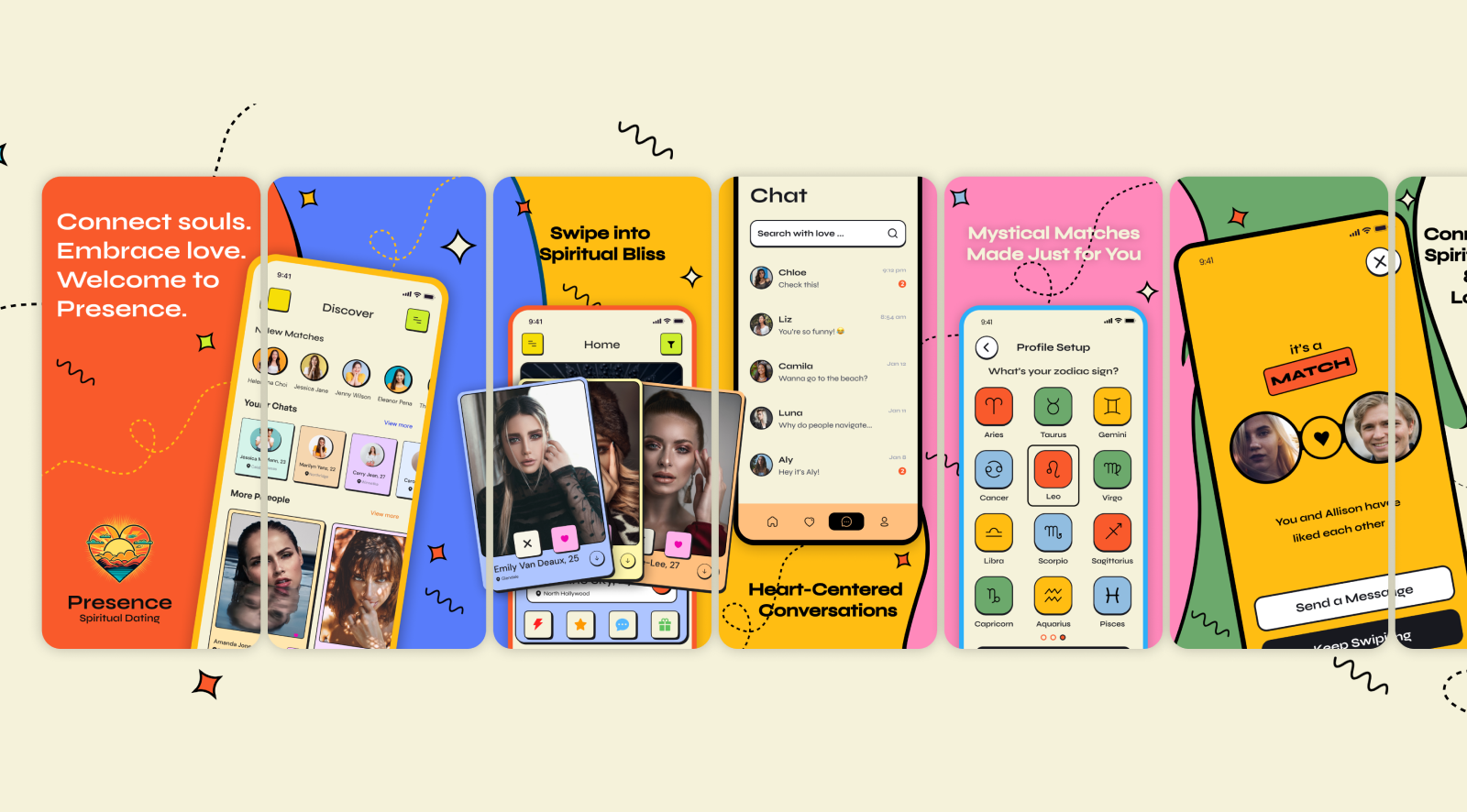Presence - Mobile App Store Screenshots Design adobe xd android app app store app store screensots appdesign apple design figma screenshots ui ux