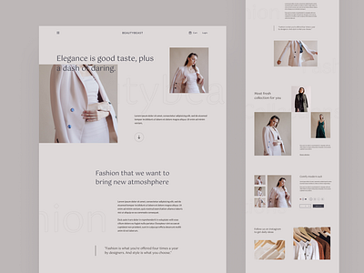 Beautybeast - Fashion website beauty clean ecommerce fashion landing page lookbook product simple web design website