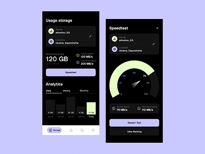 Deepnet: app, mobile design, visual identity app branding chart connection dashboard download internet internet speed app minimal app mobile app mobile design router settings software speedtest storage system visual identity wifi test