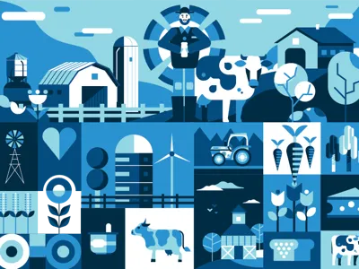 Milk Farm cow design farm flat design illustration vector vector illustration