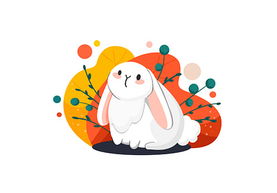 Happy Easter bunny cute easter illustration rabbit vector vector illustration