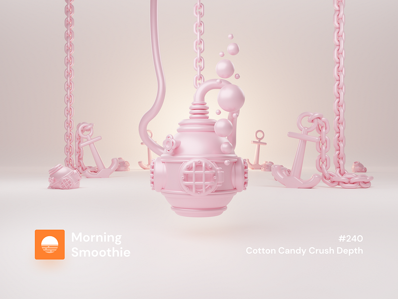 Cotton Candy Crush Depth 3d 3d art anchor blender blender3d candy diorama diver divers illustration isometric isometric design isometric illustration low poly ocean sea sweet swim swimming water