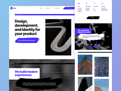 Lubik Studio - Landing Page agency agency website digital agency landing landing page design landingpage studio uidesign webdesign