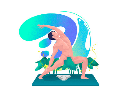 Yoga man illustration vector