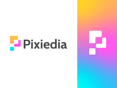 Pixiedia logo concept | Ecommerce Development Company box brand branding company development ecommerce flat gradient icon identity letter logo minimalistic pixel roundedge simple unique vector