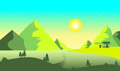 Childhood Memory adobe illustrator design art flatdesign ilustrator mountain view