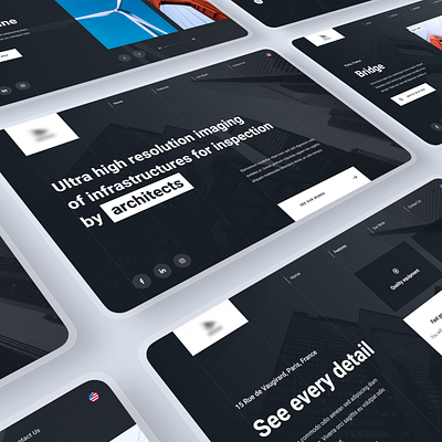 Landing Page architecture construction dark design desktop engineering images infrastructure landing page ui web website
