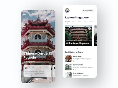 Travel App - Explore Singapore app app design clean cool design ios iphone iphone x simple ui travel app ui ui ux uiux ux