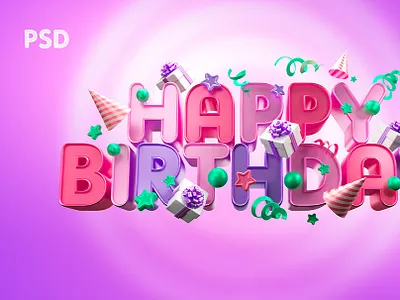 Happy Birthday Vol.5 3d branding design happy icon illustration typography ui ux