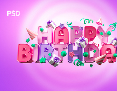 Happy Birthday Vol.5 3d branding design happy icon illustration typography ui ux