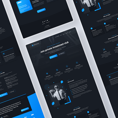 Landing Page: Investment agency business company consulting dark design desktop figma investment landing page ui web website