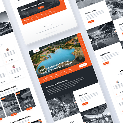 Landing Page: Entertainment Facility center design desktop entertainment facility figma landing light page resort travel ui web website