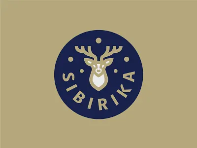 Sibirika animal business deer food horns label logo minimalism monoline snow