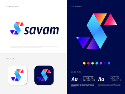 Savam (S) Letter Logo Design abstract app icon branding concept designer gradient letter design letter logo logo mark logo marks marketing modern monogram s s letter s logo social media symbol tech logo vector