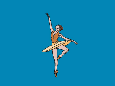 Minimalist Ballerina minimal orange dancing ballerina