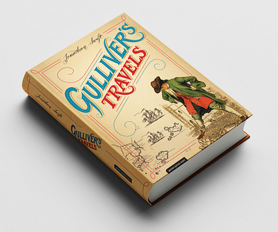 Gulliver's travels book cover book cover book cover art book cover design lettering lettering art lettering artist