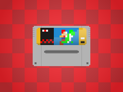 Super Mario World SNES Cartridge 8 bit art 8bit art 8bit illustration flat illustration mario pixel art retro games snes snes cart snes cartridge super mario super mario bros super mario world super nintendo