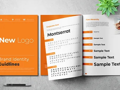 Brand Guidelines Template brand branding branding design brochure business clean download elegant free guide guidelines magazine manual modern orange portfolio template