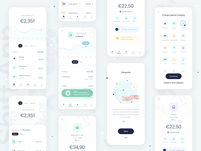 Shift • Preview part 1 balance bank bank app banking banking app branding budget clean credit card finance fintech illustration money neobank onboarding online bank patterns payments statistics uiux