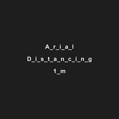 Social Distancing when it comes to Fonts. arial covid 19 design digital font font design futura helvetica letter roboto social distancing type art