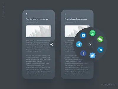 Social Share - DailyUI 010 button design button ui content design daily ui dailyui dailyui 010 dailyuichallenge mobile app mobile ui send share share button shared sharepoint shares social social app social network socialmedia ui